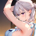(831HQ)銀髪ちゃん○エプロン 2枚目