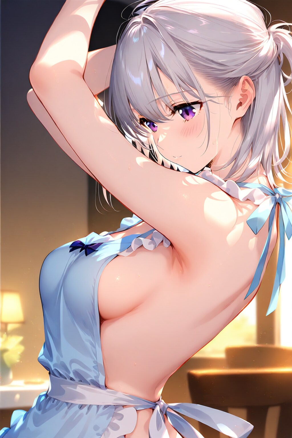 (831HQ)銀髪ちゃん○エプロン