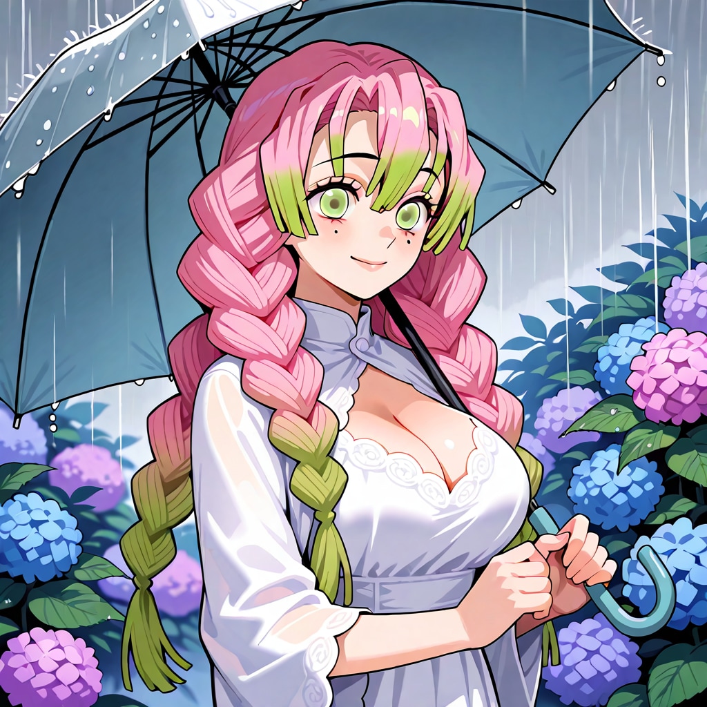 蜜璃ちゃんと紫陽花