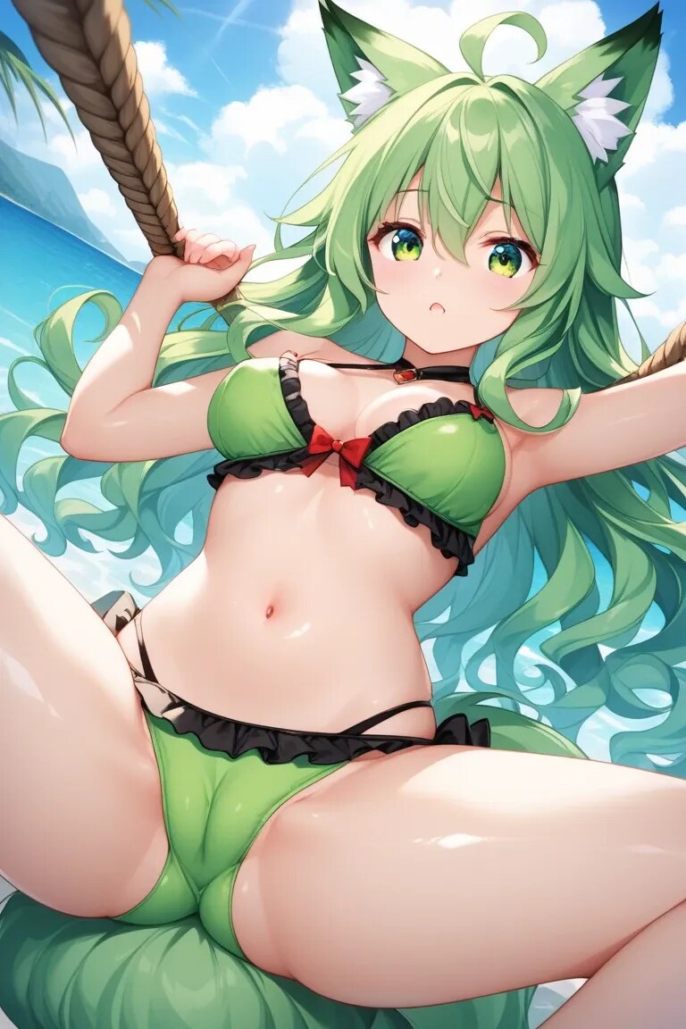 ロープに絡まりそうになるみぞれちゃん