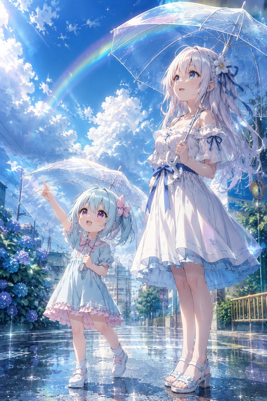 夕立の後の空🌈☂️