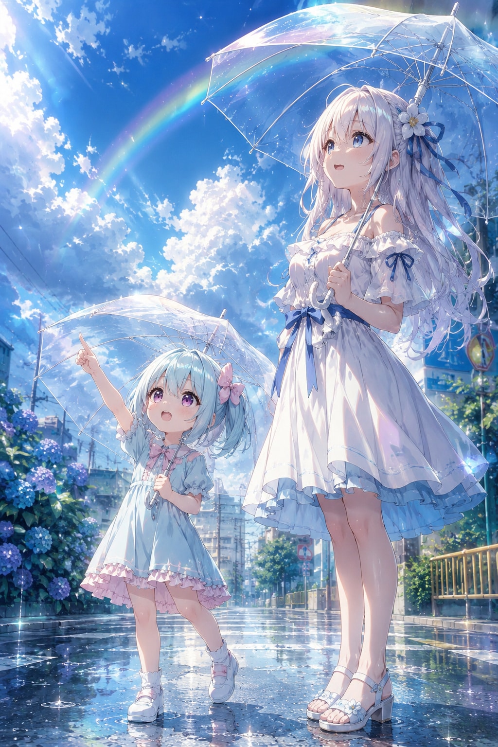 夕立の後の空🌈☂️