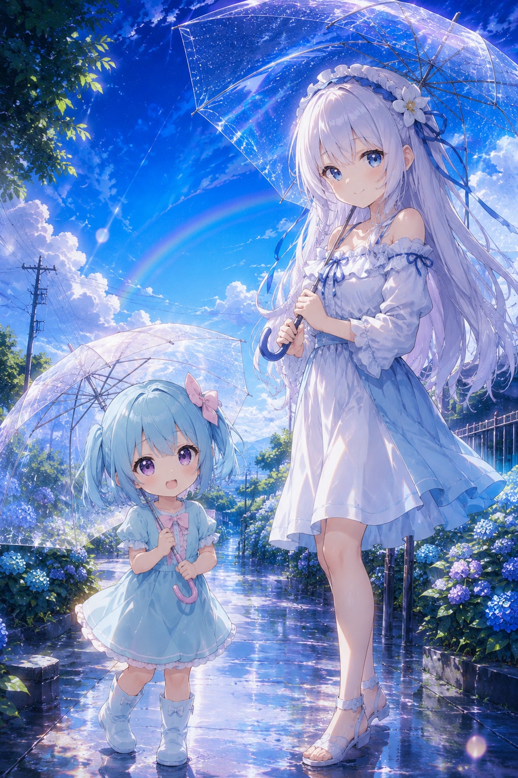 夕立の後の空🌈☂️