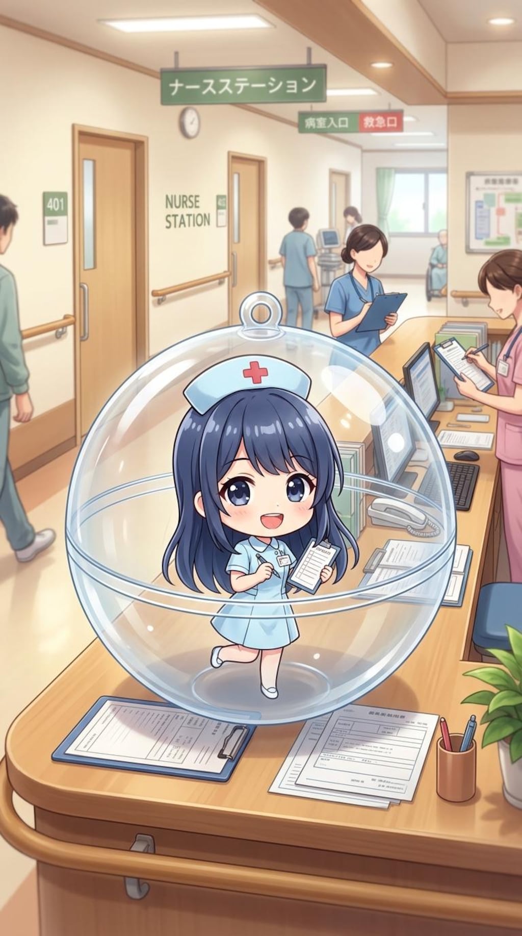 ナース服姿のGARLANDちゃんをカプセルに入れたよ