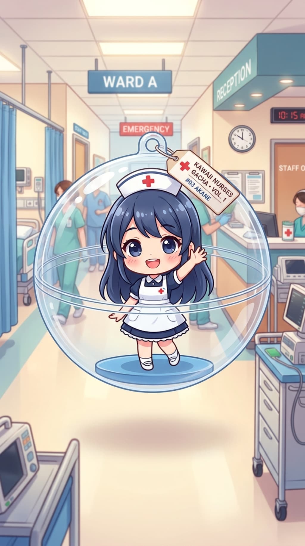 ナース服姿のGARLANDちゃんをカプセルに入れたよ