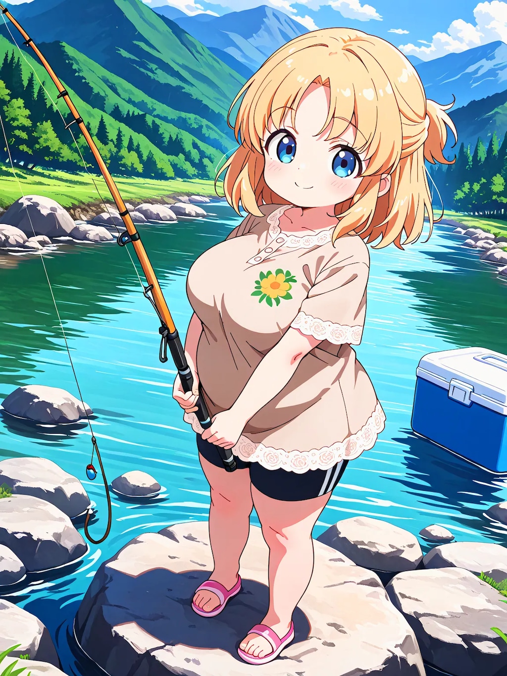 まりあちゃんの川遊び