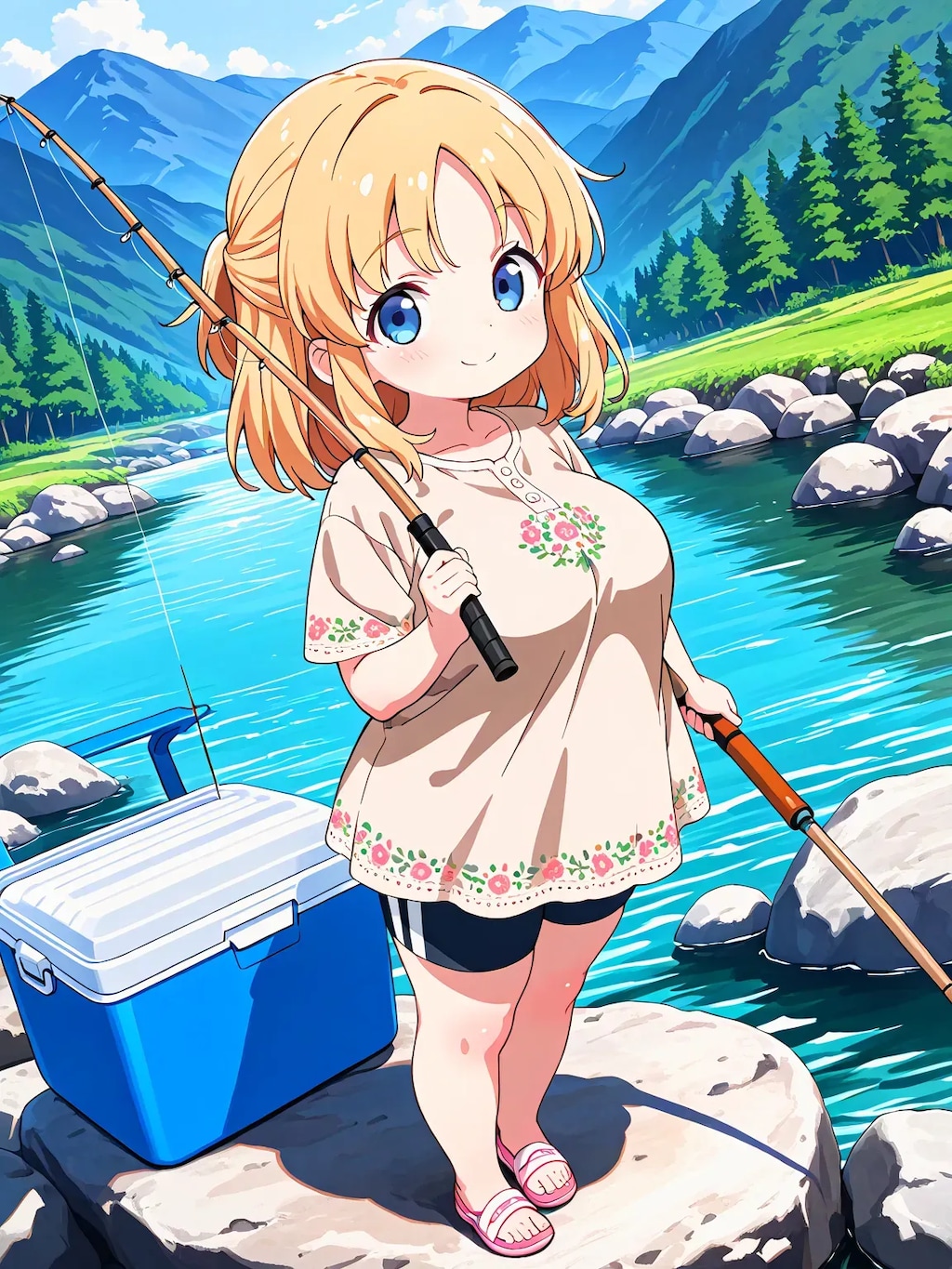 まりあちゃんの川遊び