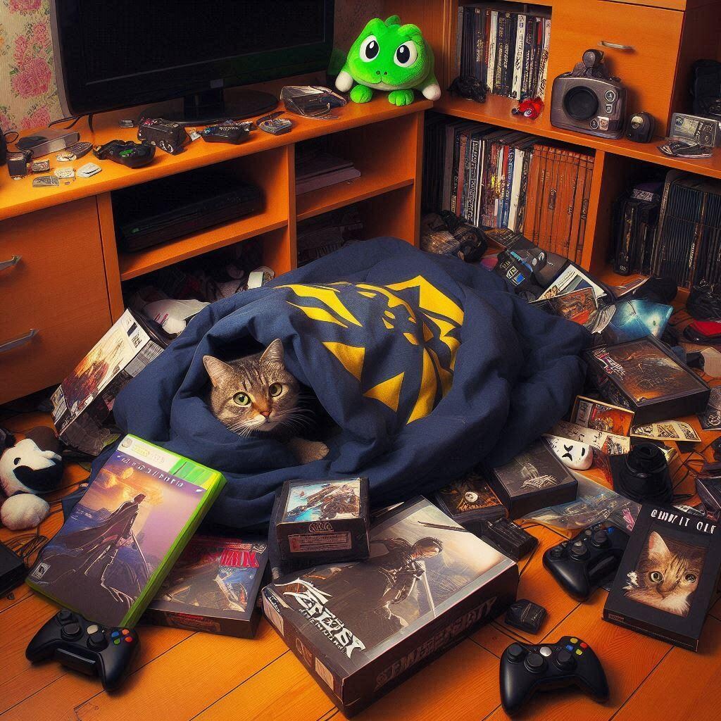 オタク部屋の猫