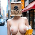 妻、紙袋を被る　お散歩編 6枚目