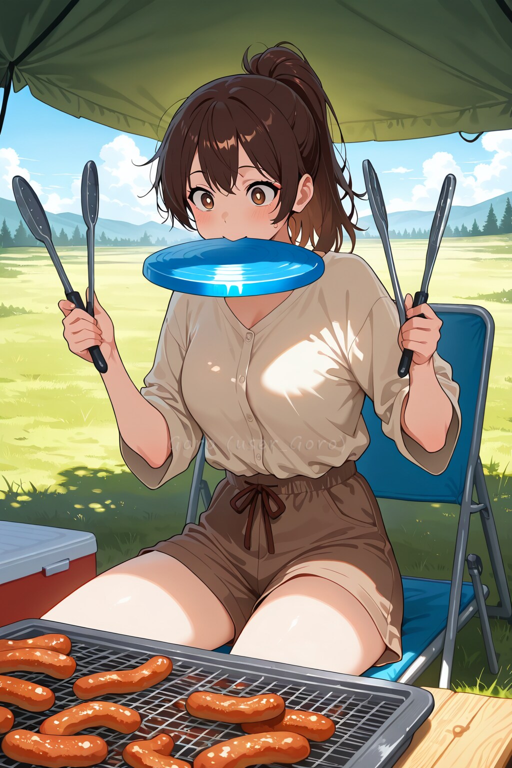 食事中のフリスビーはやめましょう