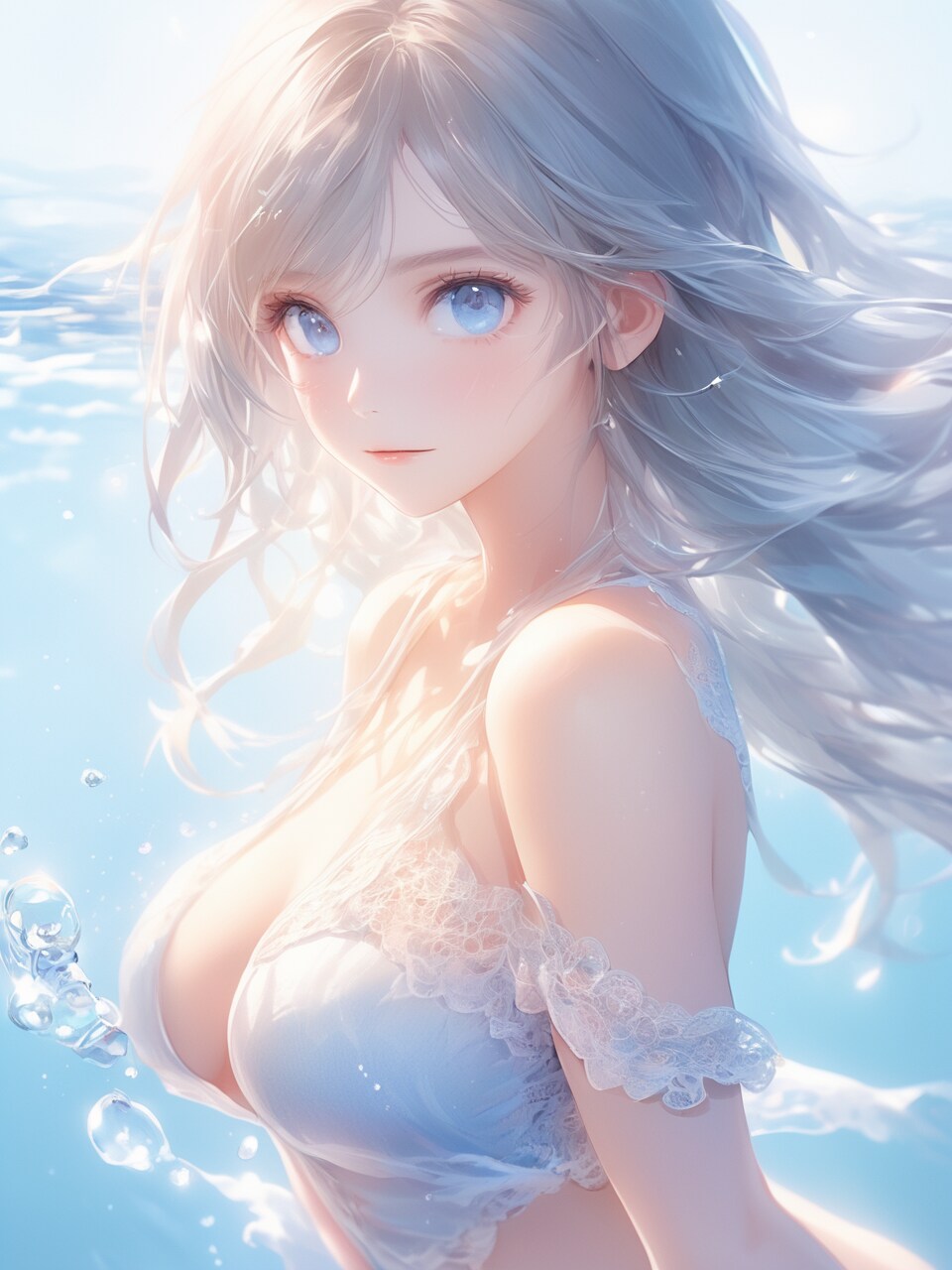 レース柄水着女子XL