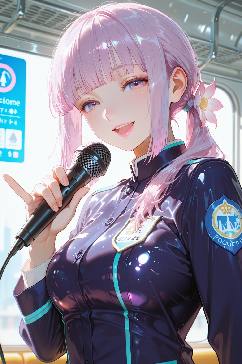 本日バスガイドを務めさせて貰います芹奈です❤️皆様を素敵な旅へとご案内致します❤️ | の人気AIイラスト・グラビア