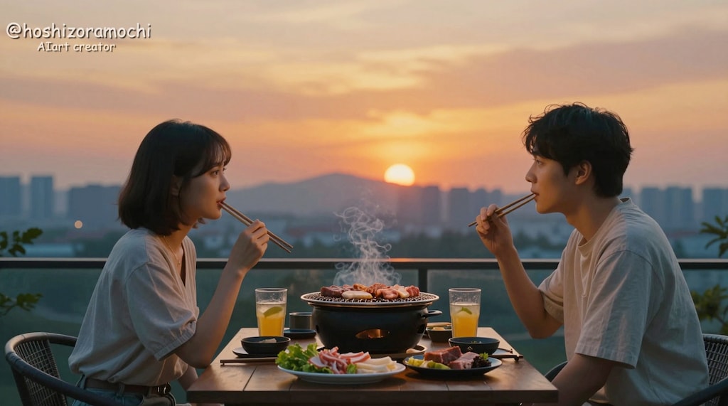 夕暮れのテラスで楽しむ、特別な時間🌅