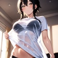 伸ばすシャツにチラ見えするパンツ 4枚目