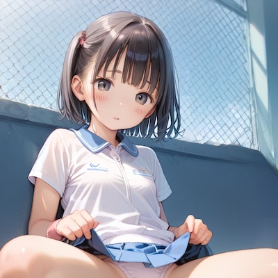 【サンプル】テニス部〇リJ〇ちゃんたちがアンスコ見せ&くぱぁ(10枚)