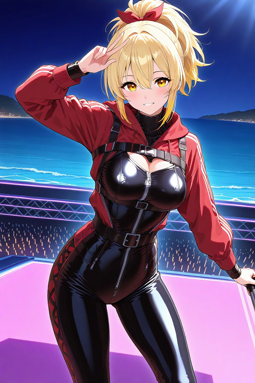 ラバースーツでオンステージ