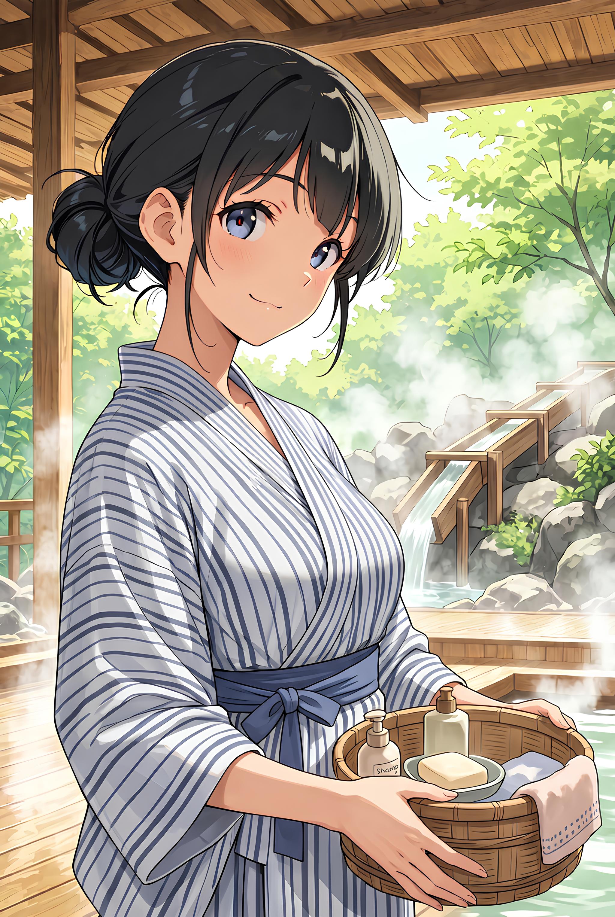 源泉かけ流し温泉の日♨ | の人気AIイラスト・グラビア