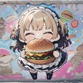 おバーガーもぐもぐ系ウォールペインティング 2枚目