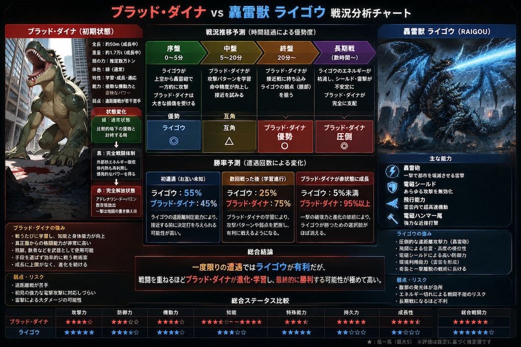 【速報】ブラッド・ダイナvs轟雷獣ライゴウ　対戦結果
