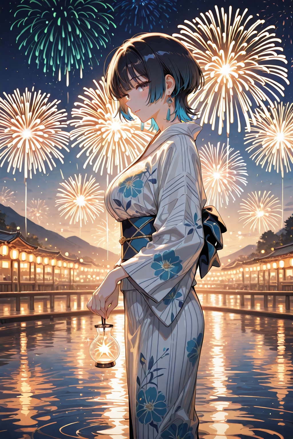 キレイだね、、、花火も♥