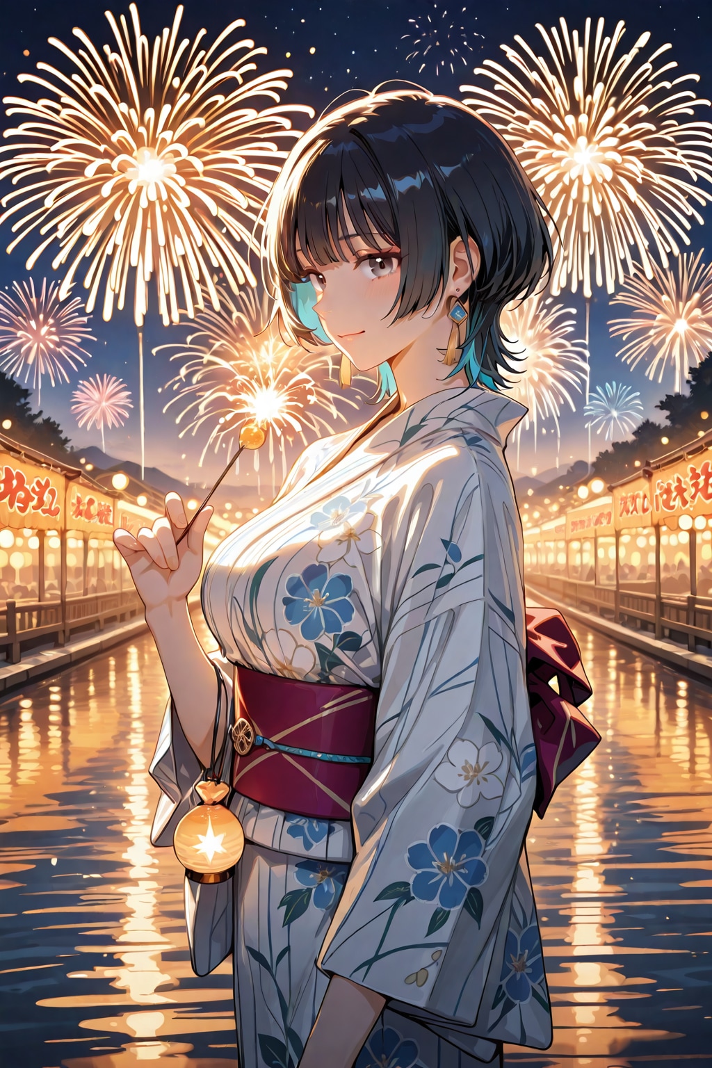 キレイだね、、、花火も♥