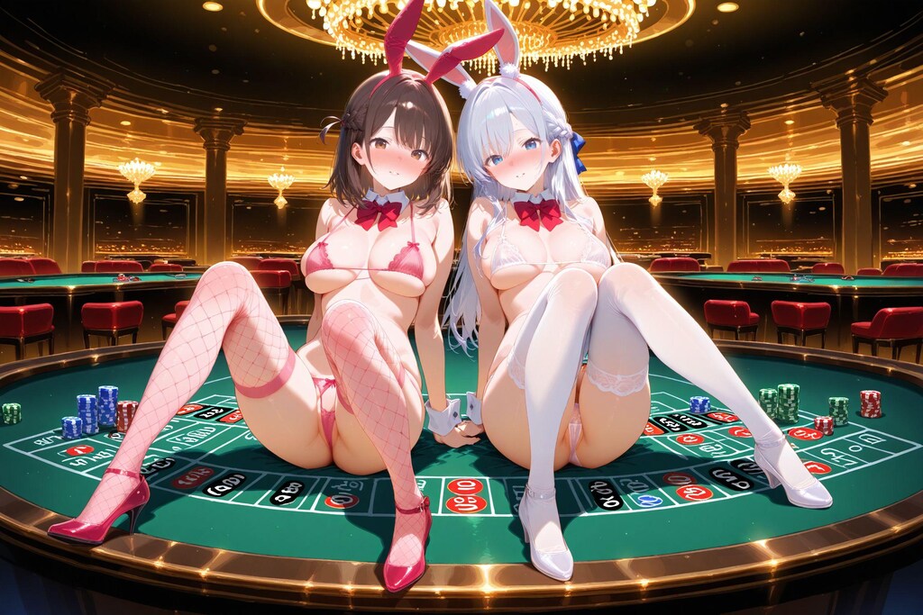 カジノでバイトする少女達💕