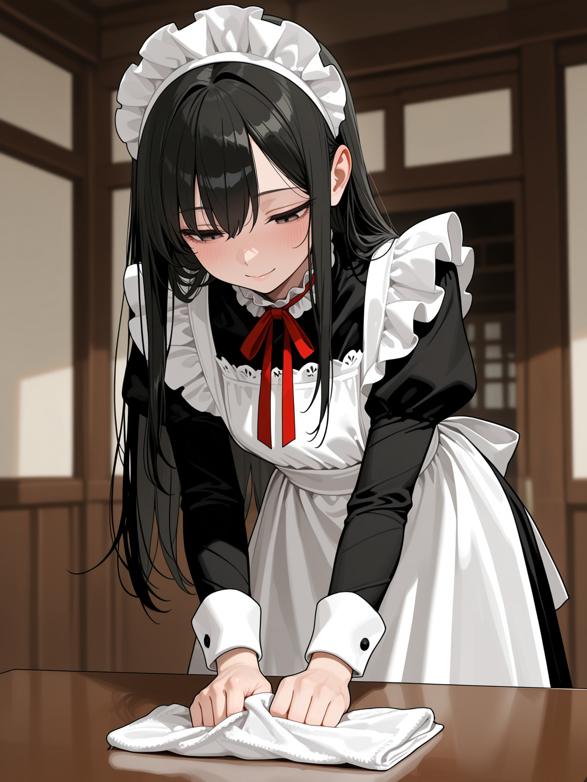 お掃除中