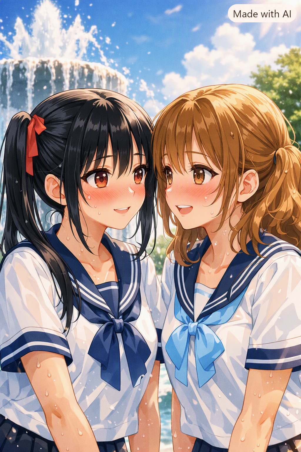 噴水に入ってはいけません（噴水の日） | の人気AIイラスト・グラビア