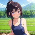 ちちぷい版スク水田植え女子 2枚目
