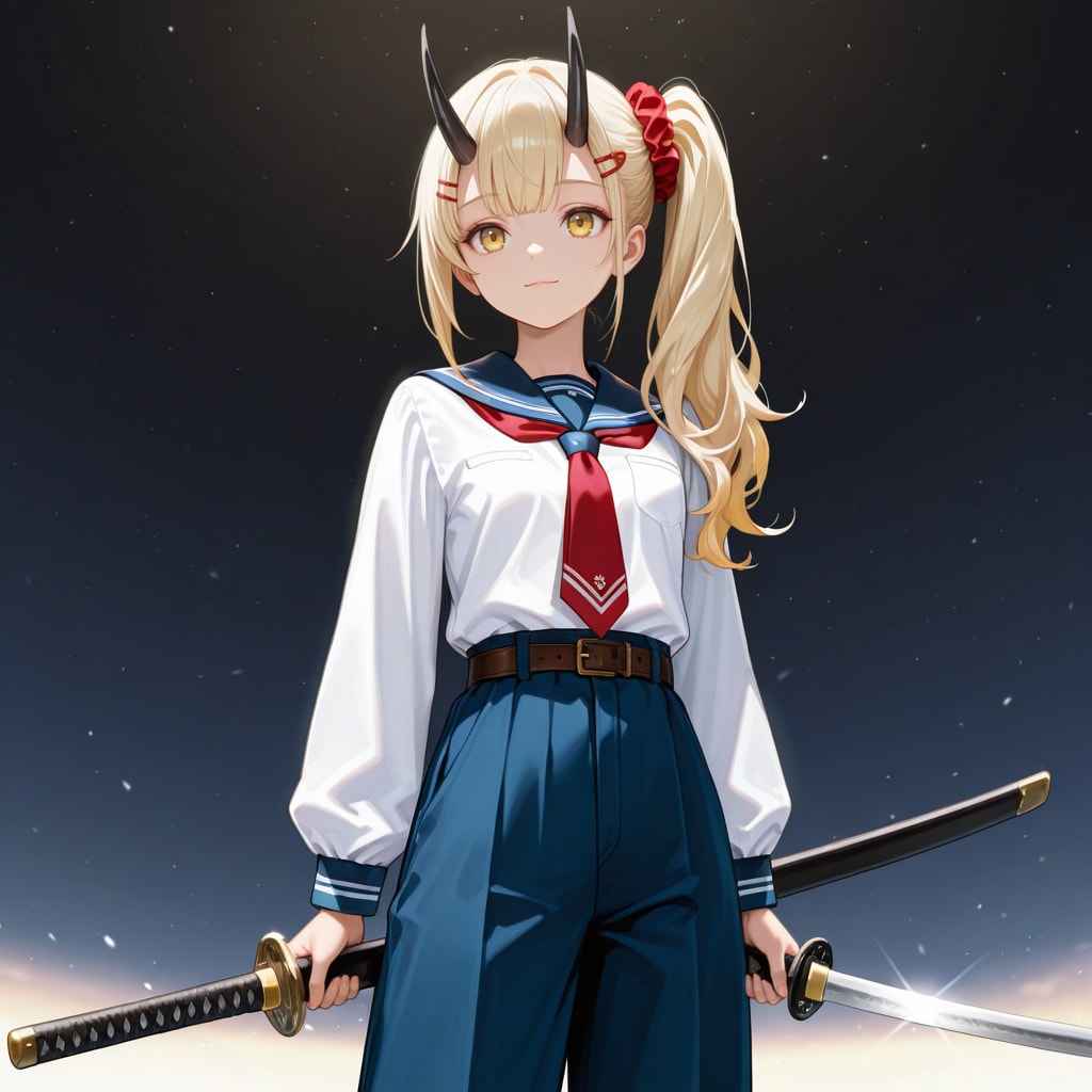 いつもの女鬼高生さんの角の形状について