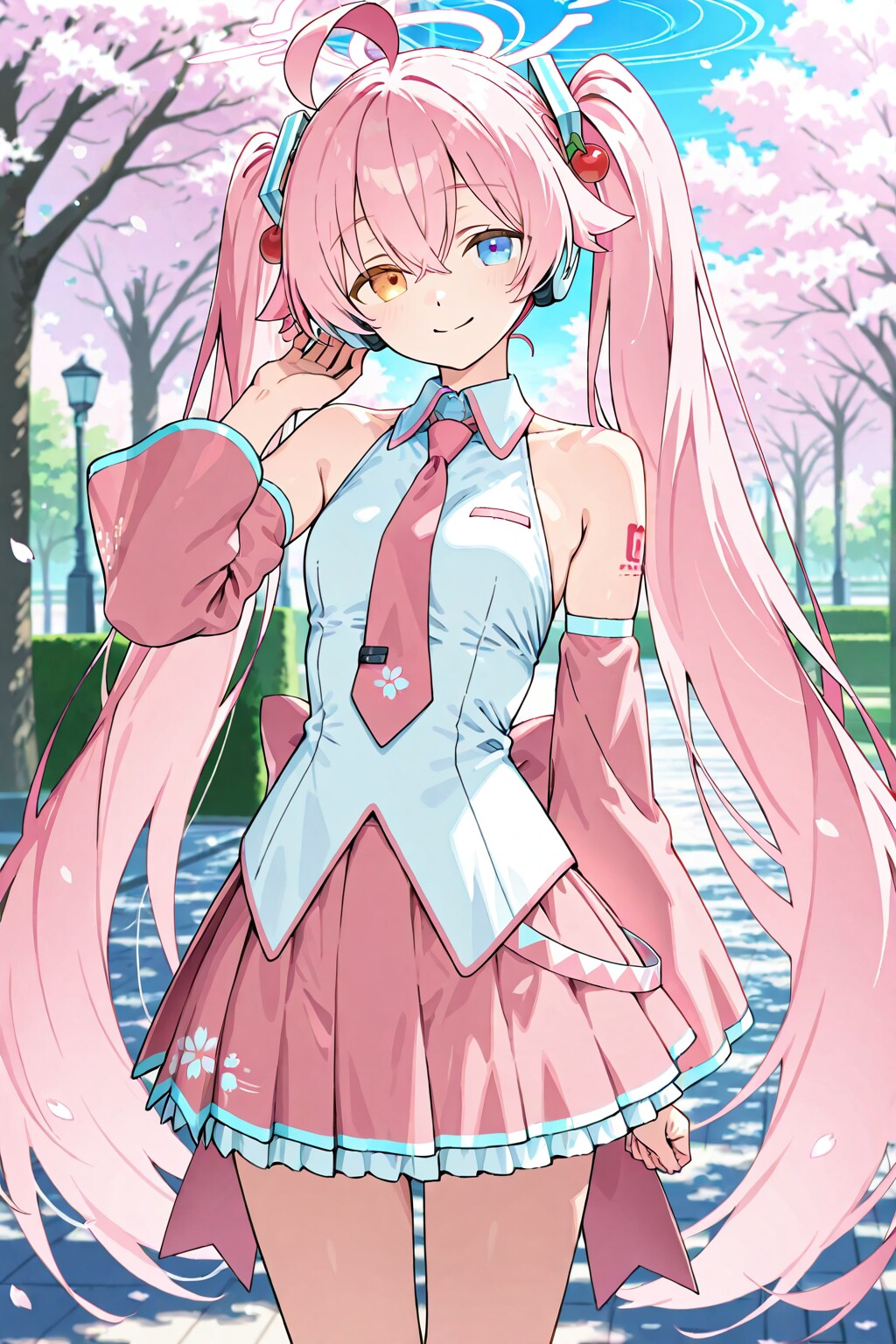 ホシノおじさんに桜ミクコスプレさせた