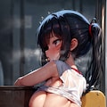 [10枚] 電車痴漢～デカチチロリ少女を後ろから～② 8枚目