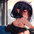 [10枚] 電車痴漢～デカチチロリ少女を後ろから～② 3枚目