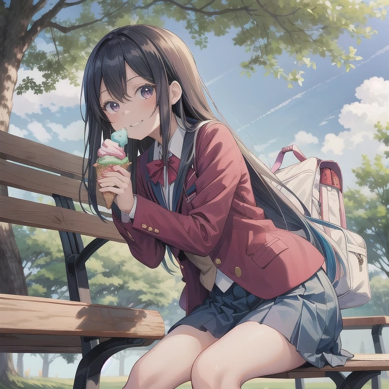 黒髪ロングでブレザーの少女９１ | の人気AIイラスト・グラビア