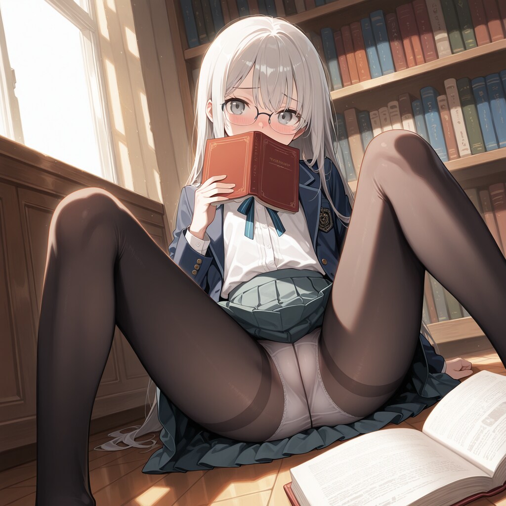 黒タイツ越しのパンツを見せてくれる栞ちゃん