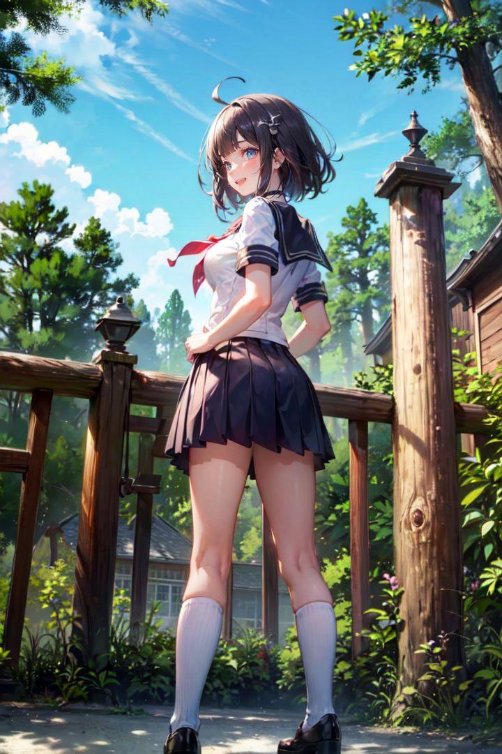 JK黒髪ショート