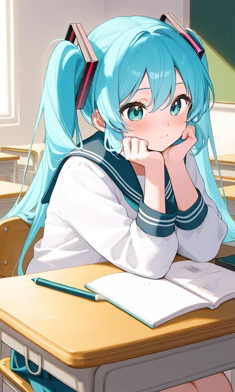 初音ミクさん授業中