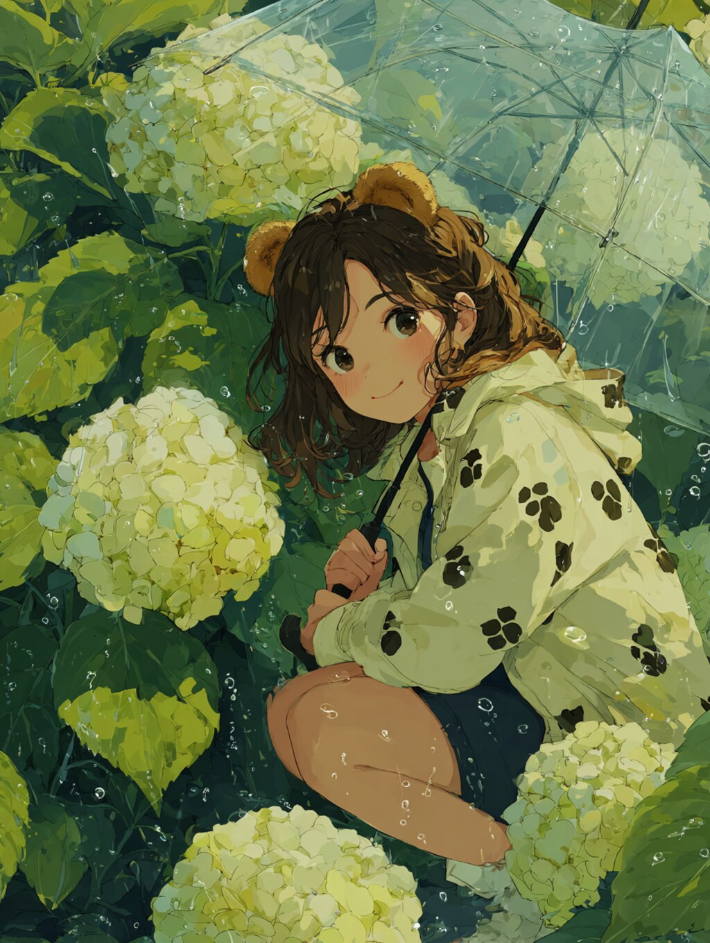 くま娘と紫陽花🐾