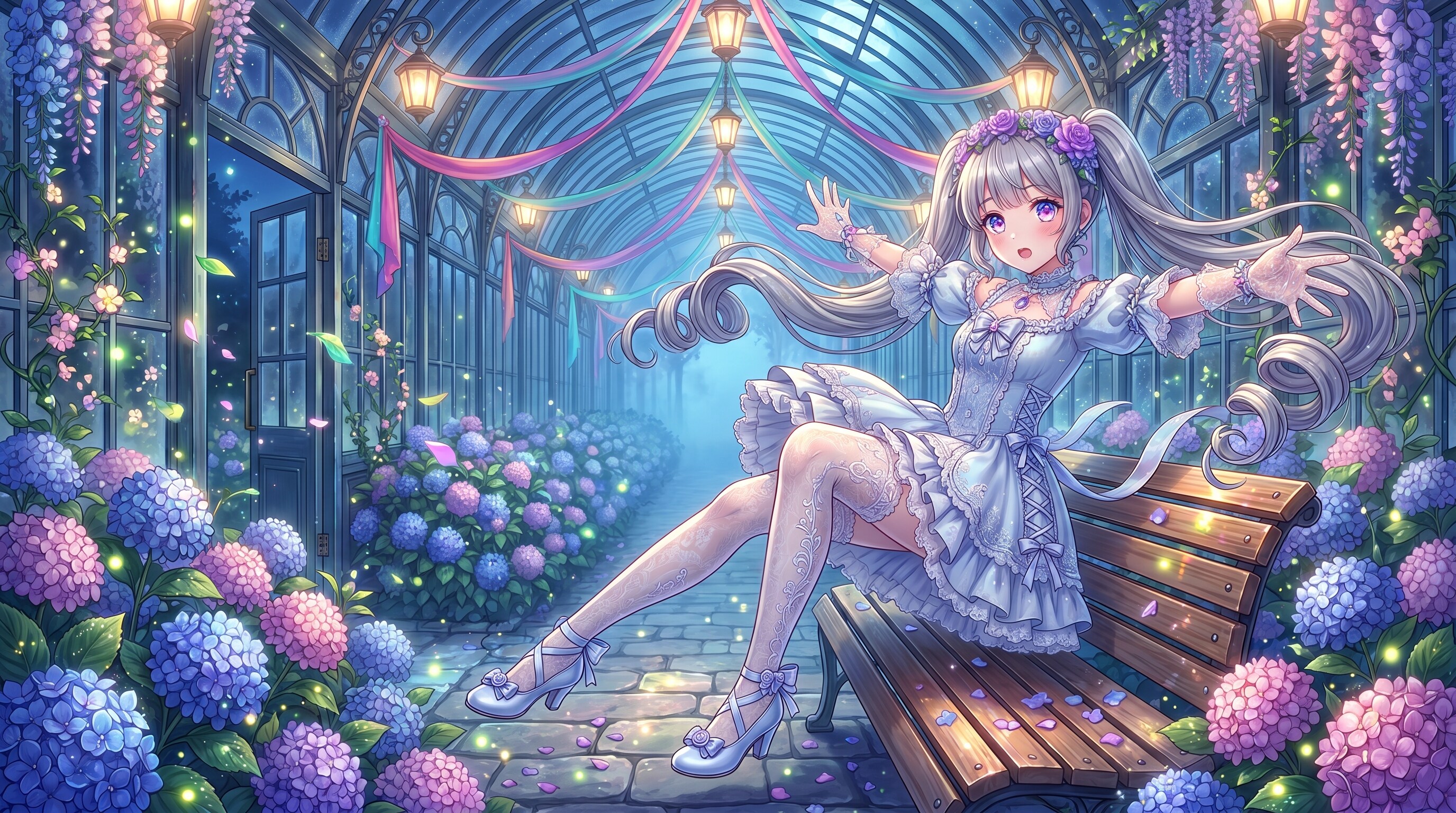 玻璃温室の紫陽幻想