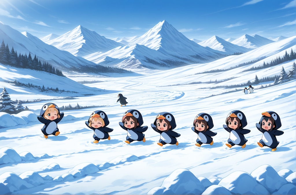 吹雪が止んだ、お外に出よう！