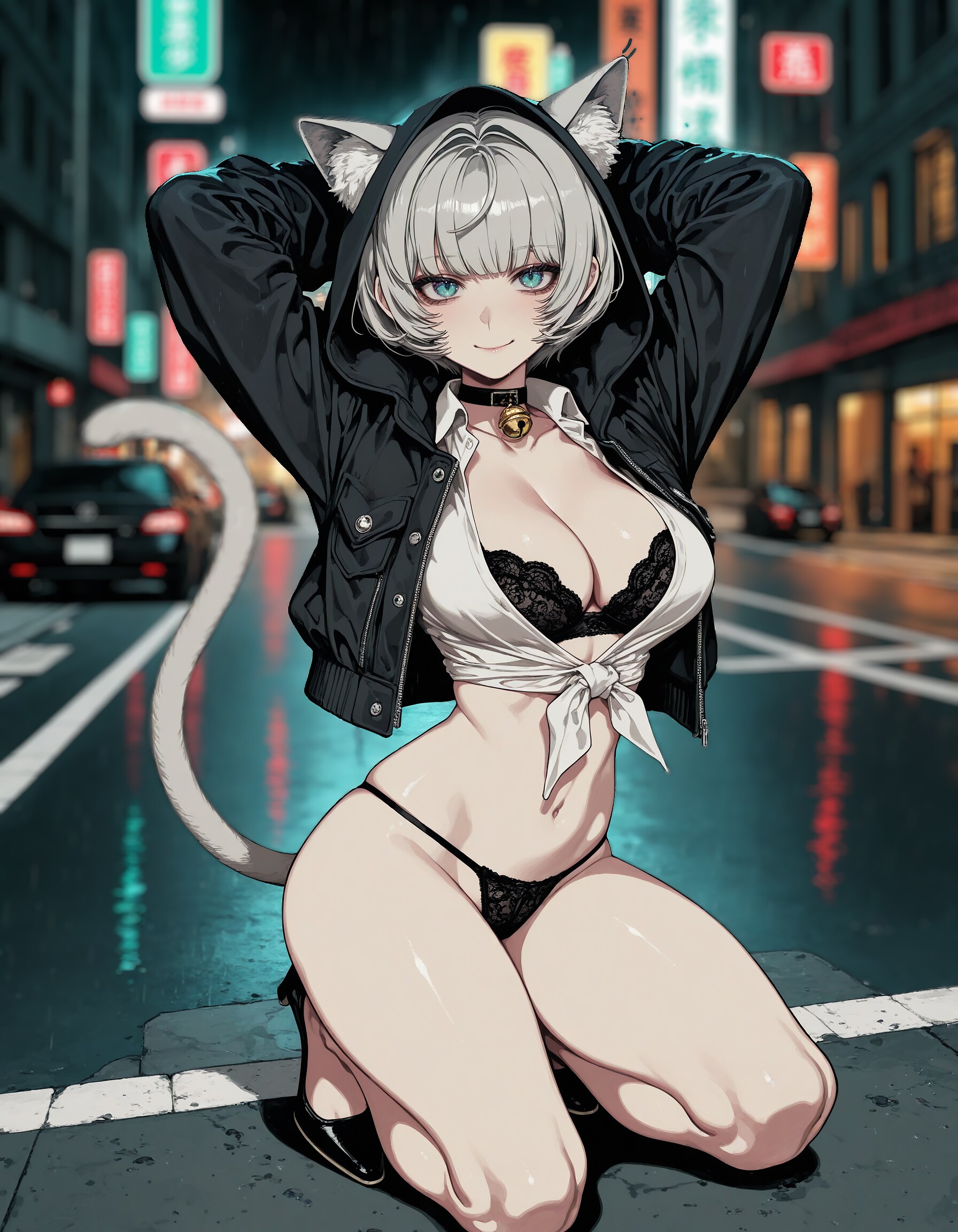 路上の猫娘さん