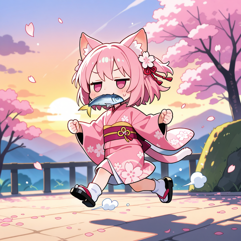 着物姿でも、おさかにゃを忘れない！！