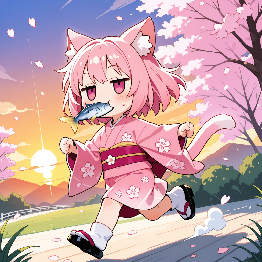 着物姿でも、おさかにゃを忘れない！！