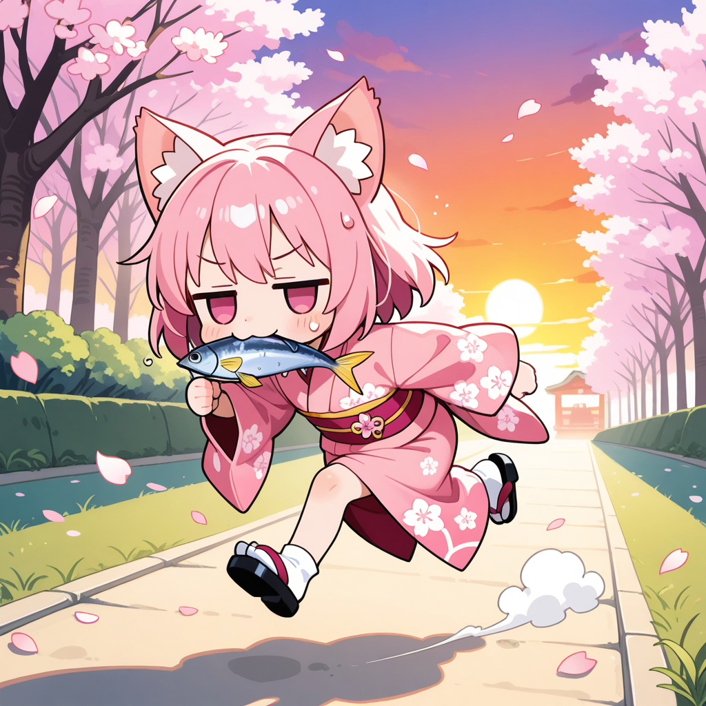 着物姿でも、おさかにゃを忘れない！！