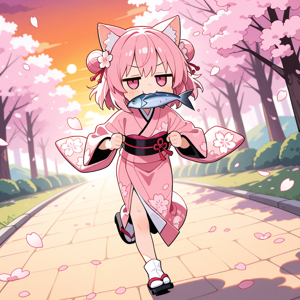 着物姿でも、おさかにゃを忘れない！！