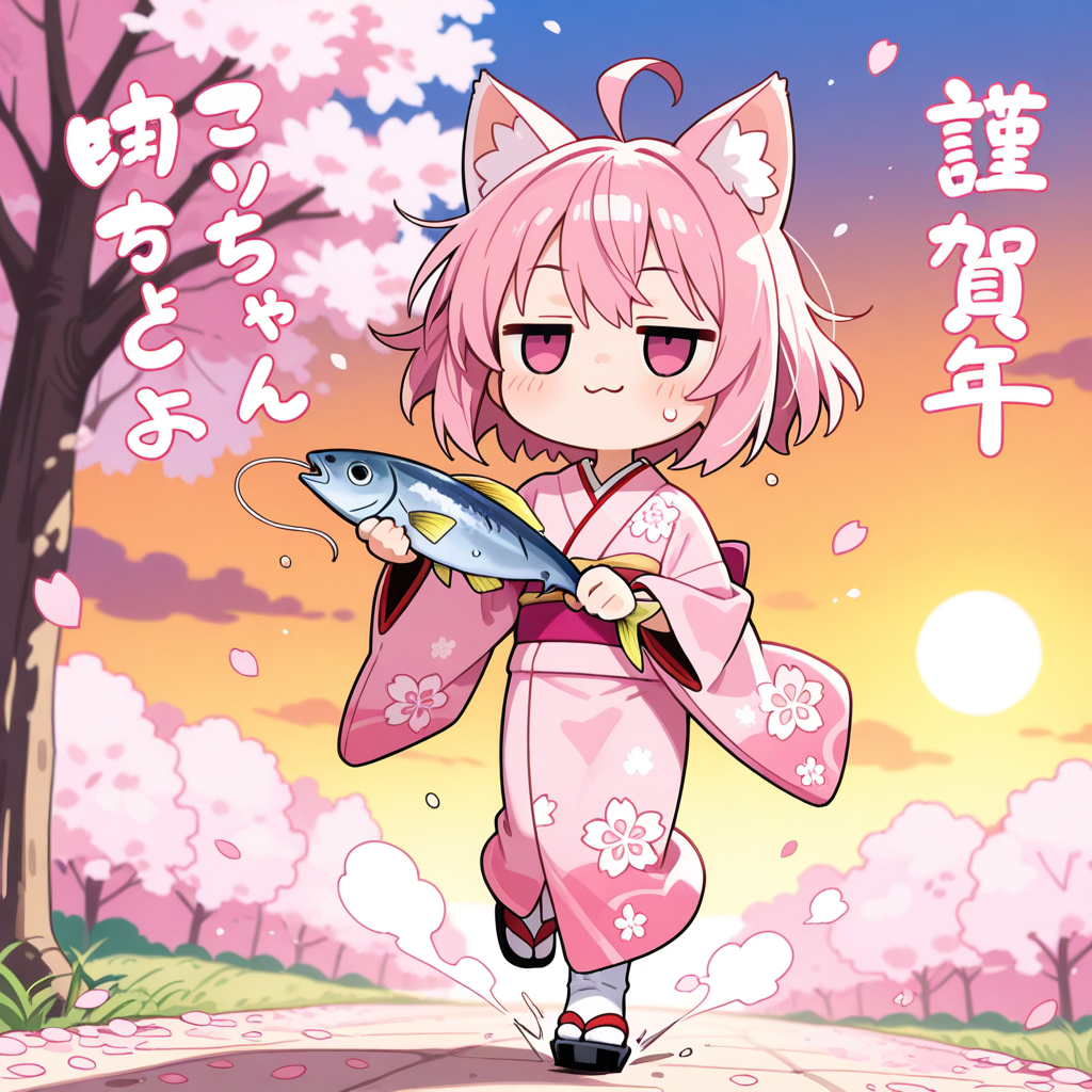 着物姿でも、おさかにゃを忘れない！！