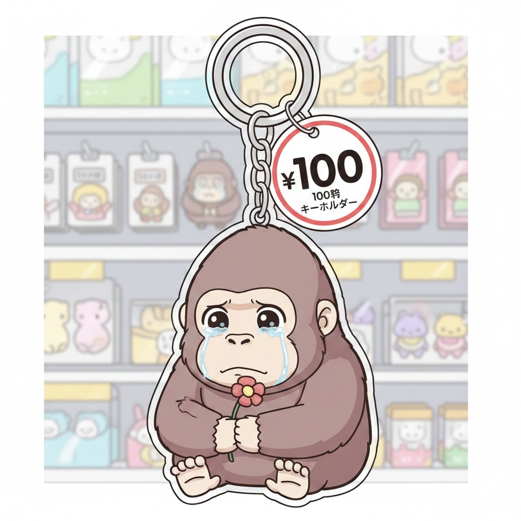 100均のセンチメンタルゴリラのキーホルダー