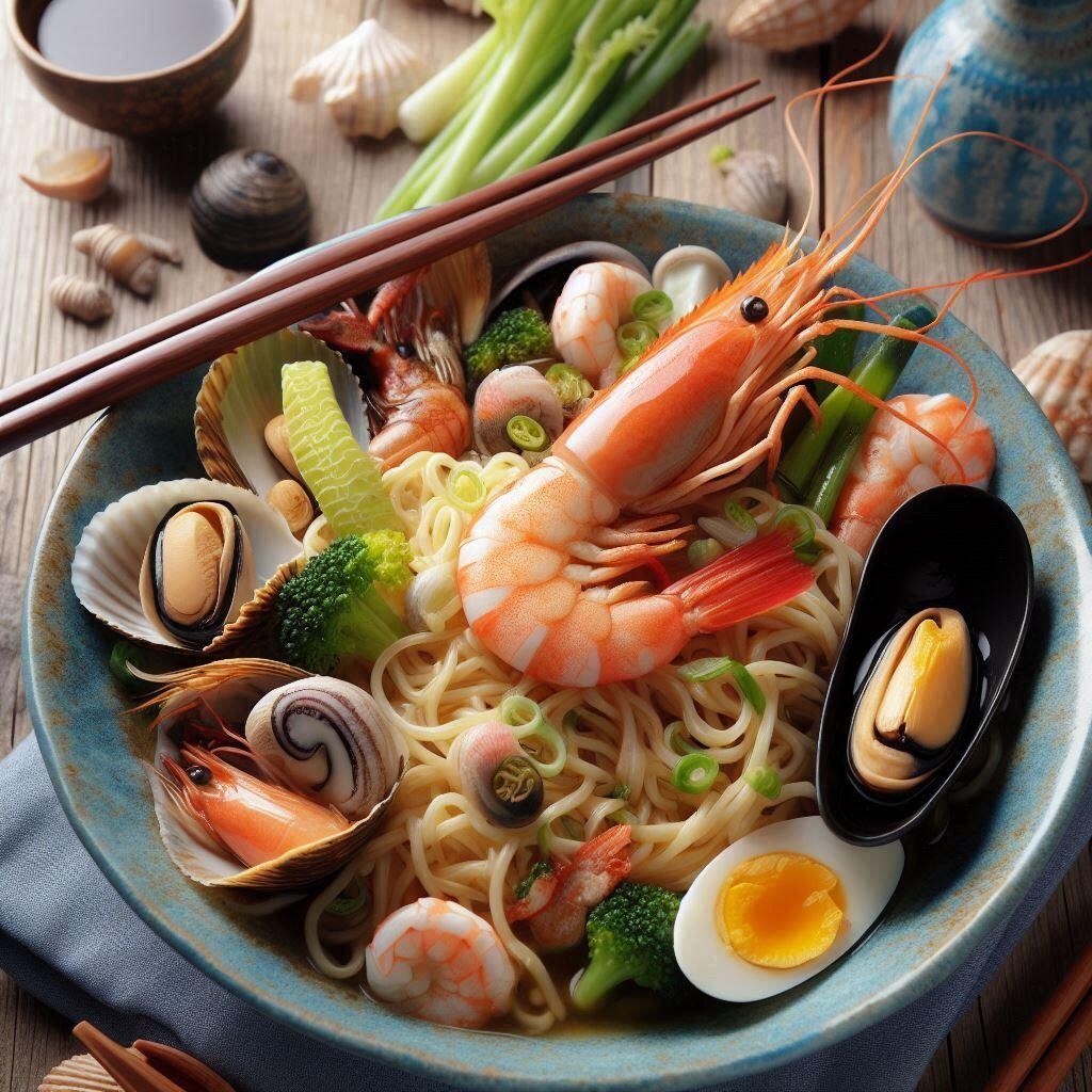 暇な時に見るseafood noodle