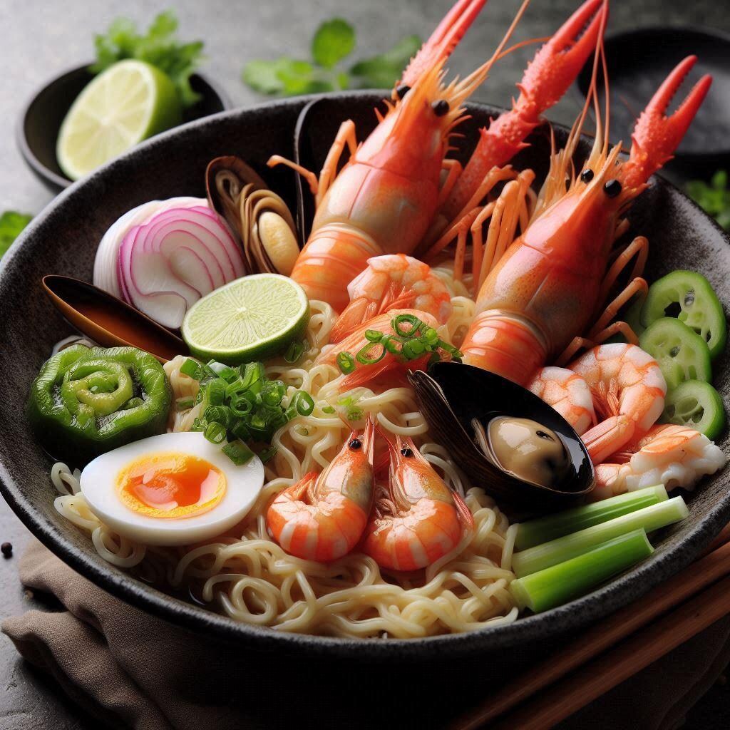 暇な時に見るseafood noodle