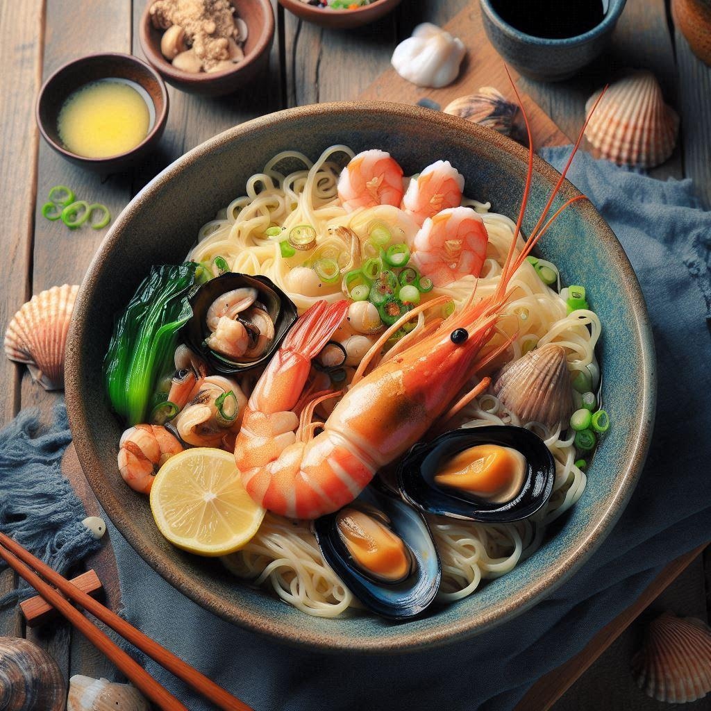 暇な時に見るseafood noodle